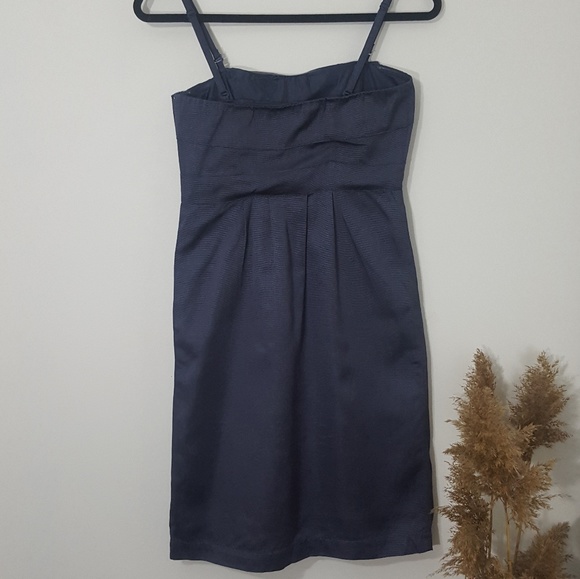 RW & CO Cocktail Evening Dress Front Bow Dark Grey NWOT Adjustable Straps Size 0 - Picture 4 of 4